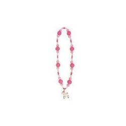 // COLLIER ROSE  AVEC BRELOQUE  CHIEN CANIC